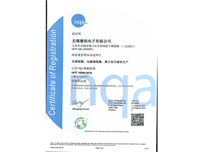 IATF16949 （變壓(ya)器 離子）